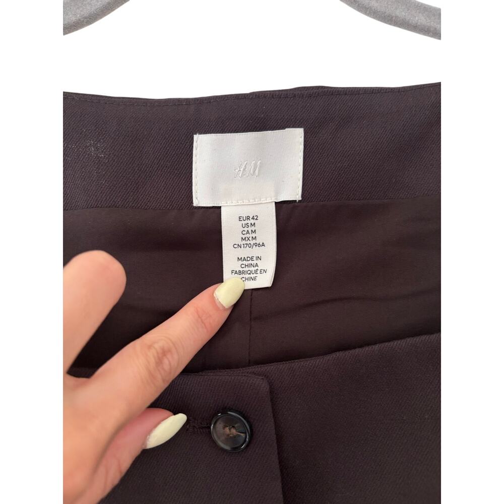 H&M Womens Brown Button Front Vest Sleeveless Career Office Top Size M EU42 - Picture 4 of 6